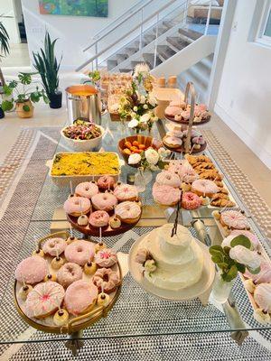 Beautiful custom glazed donuts made a wonderful edition to our baby shower buffet.