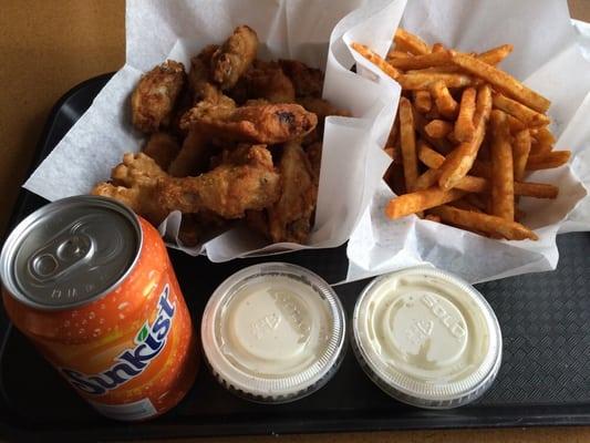 Wings and fries.  Must try