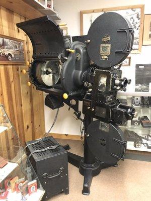 Old school movie projector, donated by the local cinema