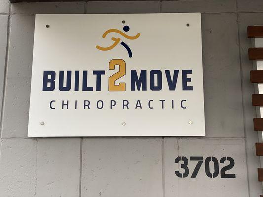 Built 2 Move Chiropractic wall sign / logo