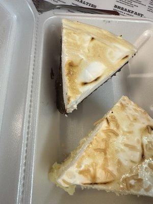 Coconut cream pie and chocolate pie