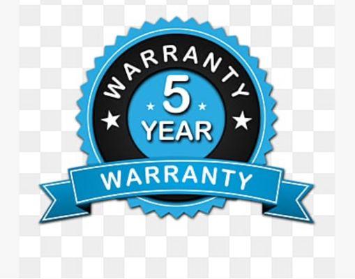 We provide a standard 5 year warranty on parts and labor.