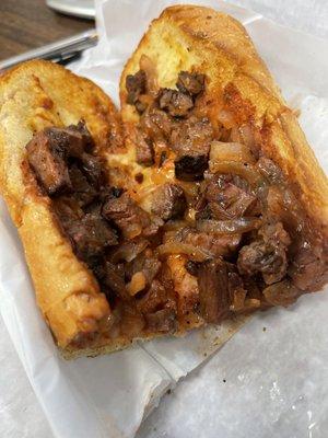 "Classic Philly Cheesesteak"...in what world does this even resemble a Philly cheesesteak.