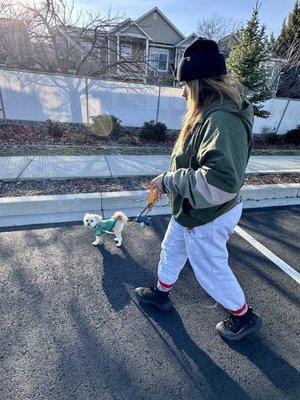 My daughter walking my grandfur baby, Kuba! 12/1/24