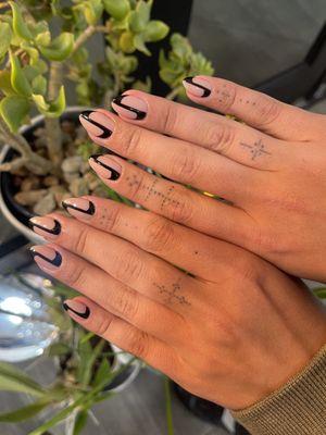 Fall nails design with biogel manicure.