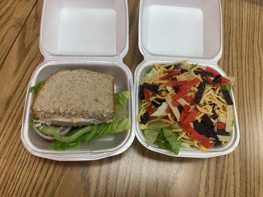 Sandwich and salad