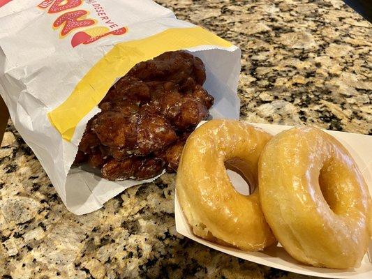 Fresh apple fritters & glazed donuts