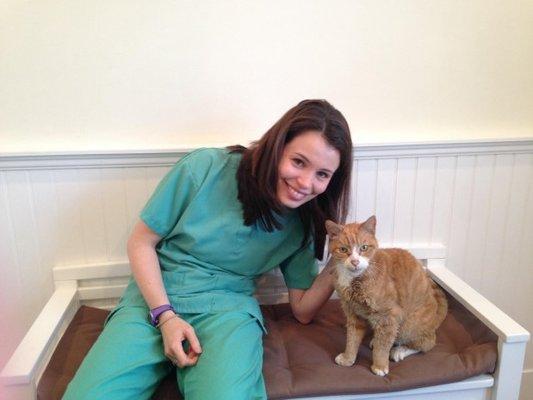 Kristen with Ted the cat