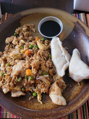 Fried rice and dumplings ... mmm