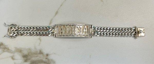 Silver name bracelet