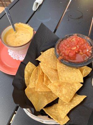 Chips, salsa and queso