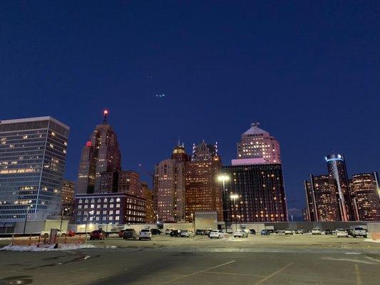 TCF Center rooftop parking lot views