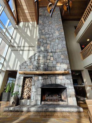 Fireplace in the lobby