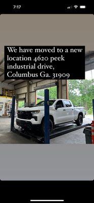 We have moved locations, 4620 peek industrial drive Columbus Ga. 31909.