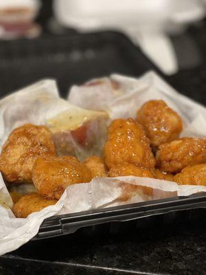 Boneless Honey Lemon Pepper wings... So delicious.