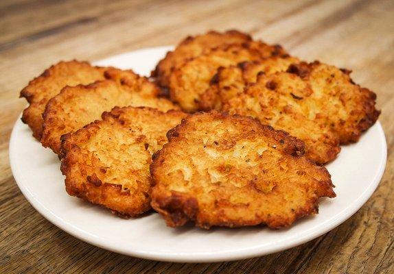 Crispy potato latkes