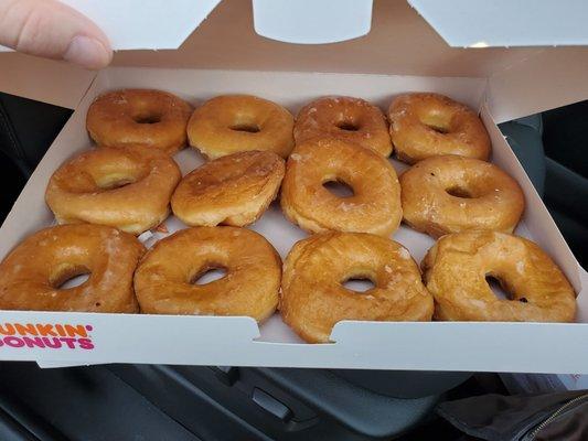 I'm not sure how you screw up glazed donuts but these poor sad wilted things look like they've been "dunked" in water.