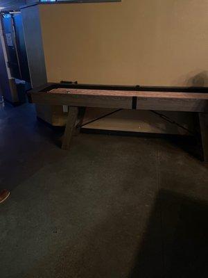 World's shortest shuffleboard table