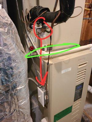 Freezing and leaking onto an electrical switch. This was caused by the las AC company that HSA sent.