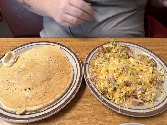 Side of blueberry pancake