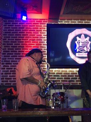 Rocky playing at Henry's Pub and Grill downtown. He stole the show! Great sax player