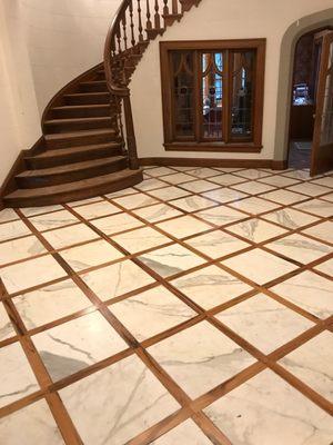 Foyer w/ Brazilian Hardwood and Marble inlay