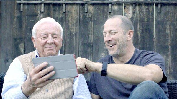 Showing Dad his new Comfort Keepers GrandPad