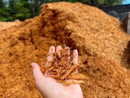 Gold mulch sold in bulk & bags!