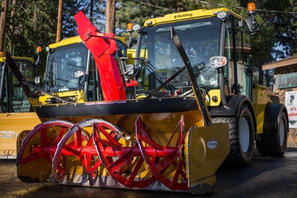 Our residential Multihog Tractor with Pronovost Snow Blower.