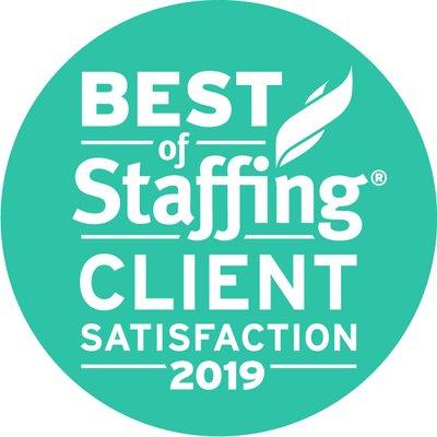 We were voted Best of Staffing for Client Satisfaction in 2019.