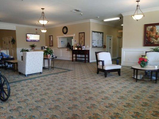 Main entrance to lobby.  To the right are administrative office and check in.