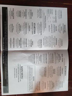 George's  menu