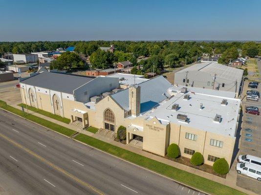 Marlow First Baptist hail damaged roof replacement