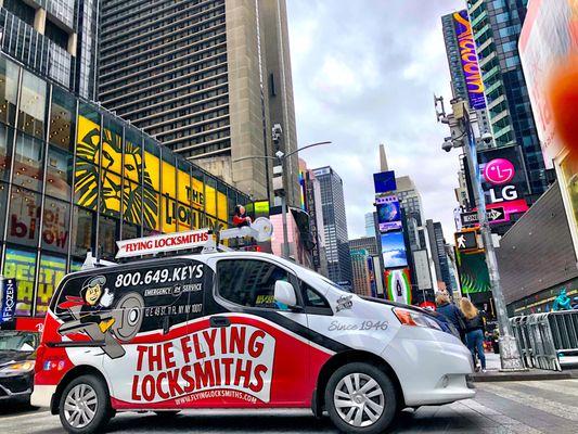 The Flying Locksmiths in Times Square