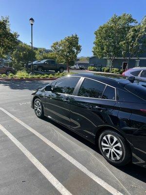 2021 Toyota Prius prime with tinted windows from Jet Black Tint