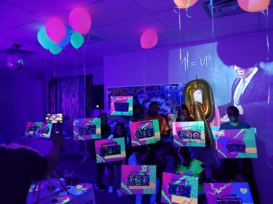 Our neon 90s paint & party night