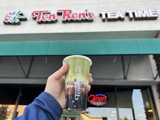 Matcha Red Bean Boba