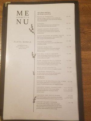 New Pasta Bowls menu