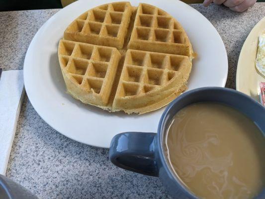 Waffle and coffee at the Coffee House Diner, Wilkesboro