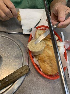 Tasty bread with their own, made in house,  cinnamon butter