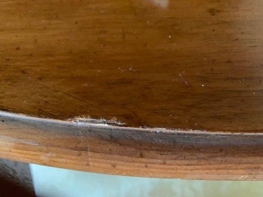 dining table scratched