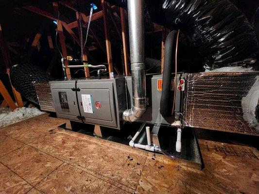 Attic furnace replacement #furnacereplacement