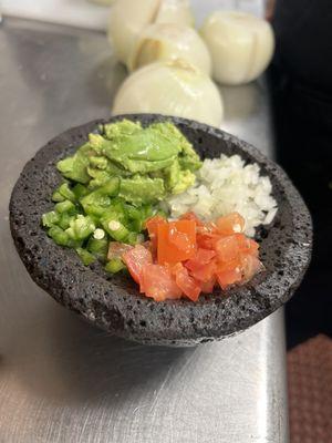 Great pico the gallo for the molcajete