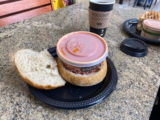 In Utah this is how soup in a bread bowl arrives  Bowl of Soup or Salad with Bread Bowl of Soup or Salad with Bread