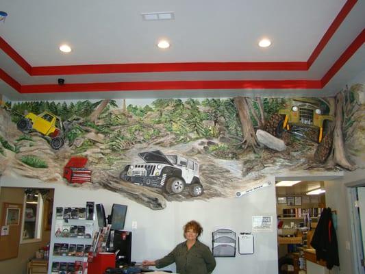 Dawn Rogers our local artist who painted our 3D mural.