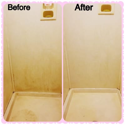 Shower before and after