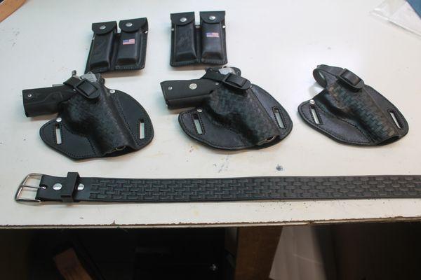 Custom made holsters and cartridge holders