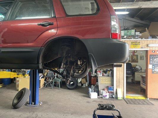 2008 Subaru Forester installed new rear wheel bearing plus new hub.