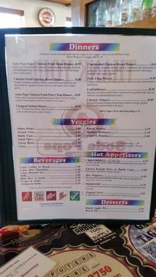 Soda Pops menu