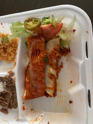 Enchilada platter was so bad could barely get down 1 enchilada this is what remained